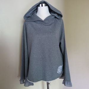Jordann Hooded Sweatshirt With Ruffle Bell Sleeve